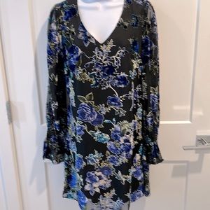 Laundry sheer black floral dress 8